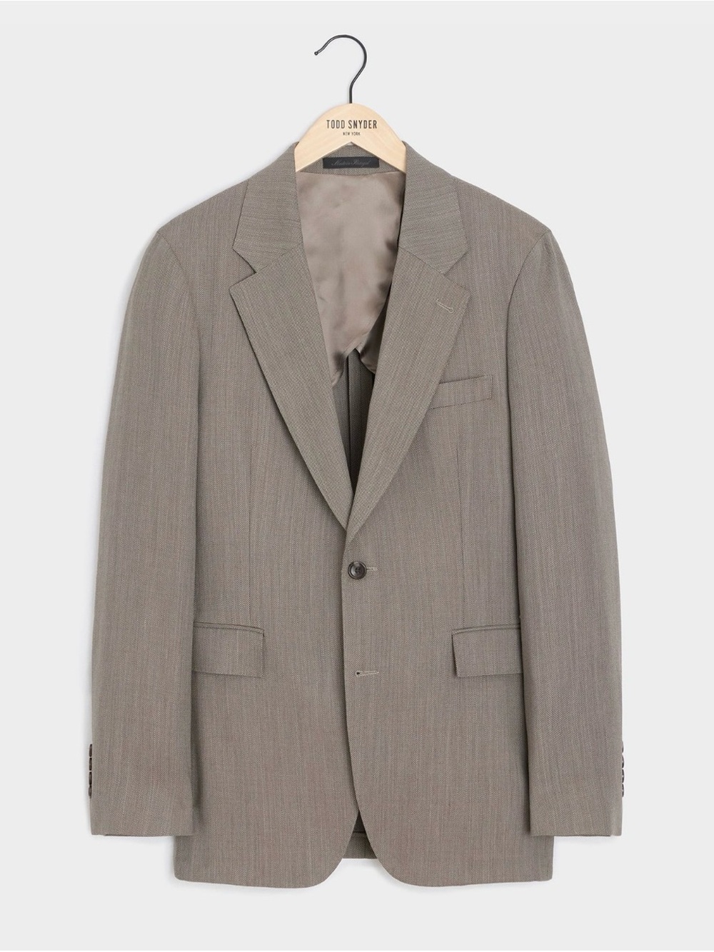 Todd Snyder Taupe Pinstripe Men's Single-Breasted Suit Jacket